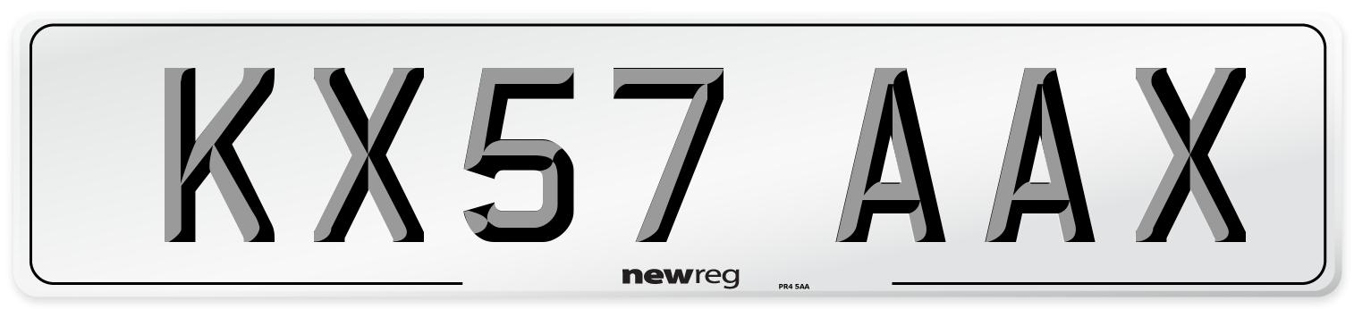 KX57 AAX Number Plate from New Reg